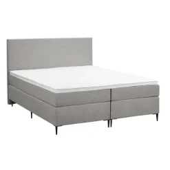 Leen Bakker Boxspring Liv egaal - lichtgrijs - 180x200 cm - slanke poot