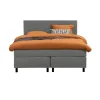 Leen Bakker Boxspring Liv egaal - lichtgrijs - 140x200 cm - ronde poot