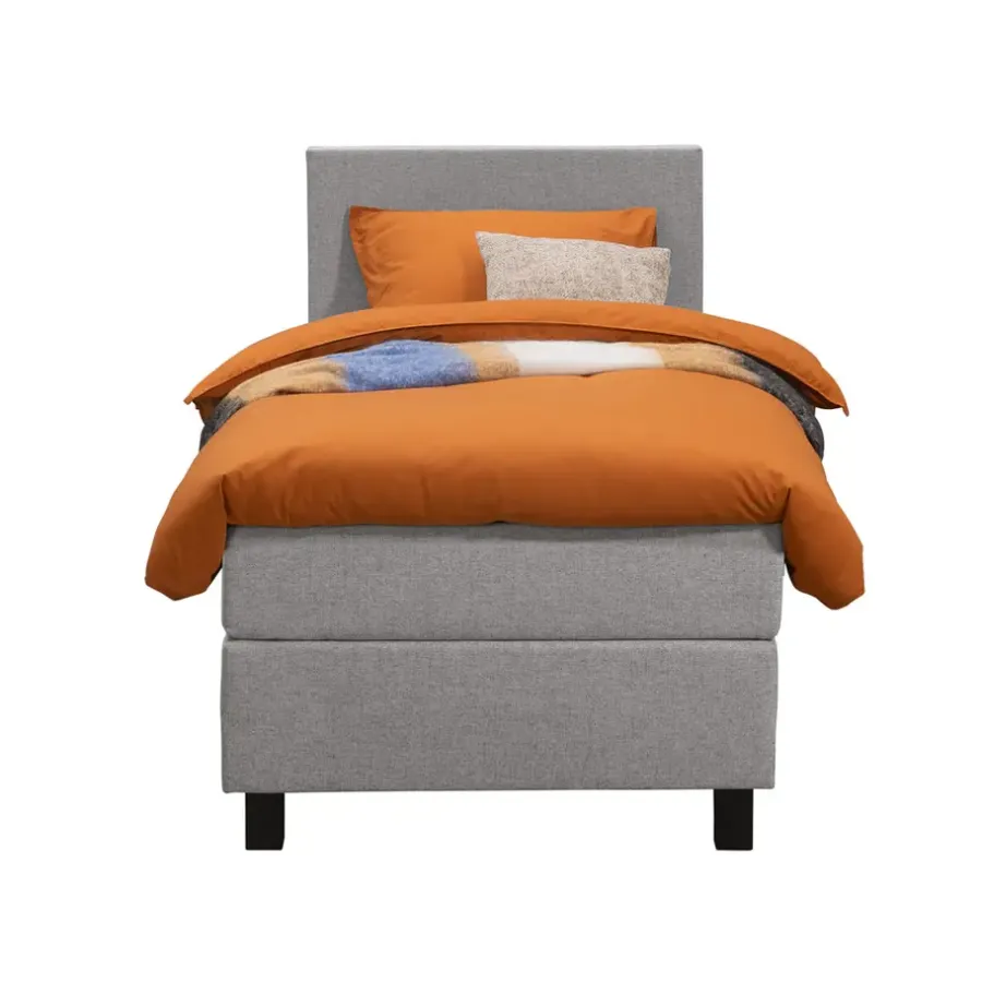 Leen Bakker Boxspring Liv egaal - lichtgrijs - 90x200 cm - vierkante poot