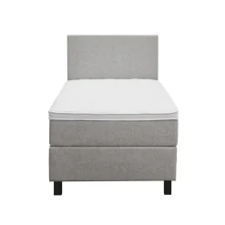Leen Bakker Boxspring Liv egaal - lichtgrijs - 90x200 cm - vierkante poot