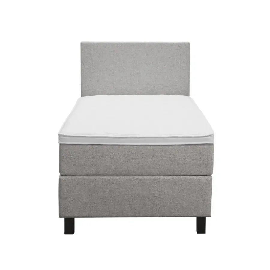 Leen Bakker Boxspring Liv egaal - lichtgrijs - 90x200 cm - vierkante poot