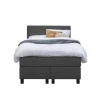 1-Persoons Boxsprings-Leen Bakker Boxspring Liv geblokt - antraciet - 120x200 cm - vierkante poot