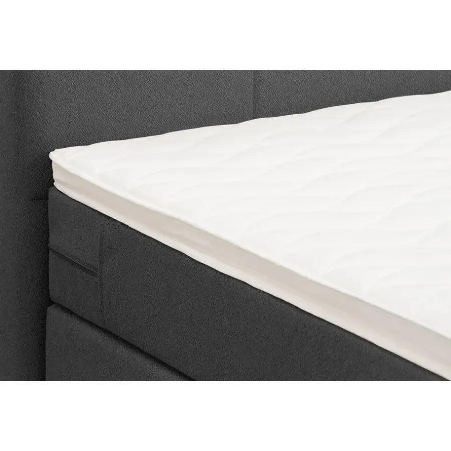 2-Persoons Boxsprings-Leen Bakker Boxspring Liv geblokt - antraciet - 140x200 cm - vierkante poot
