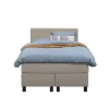 Leen Bakker Boxspring Liv geblokt - beige - 120x200 cm - vierkante poot