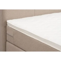 2-Persoons Boxsprings-Leen Bakker Boxspring Liv geblokt - beige - 180x200 cm - vierkante poot