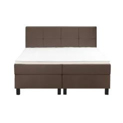 2-Persoons Boxsprings-Leen Bakker Boxspring Liv geblokt - bruin - 160x200 cm - vierkante poot