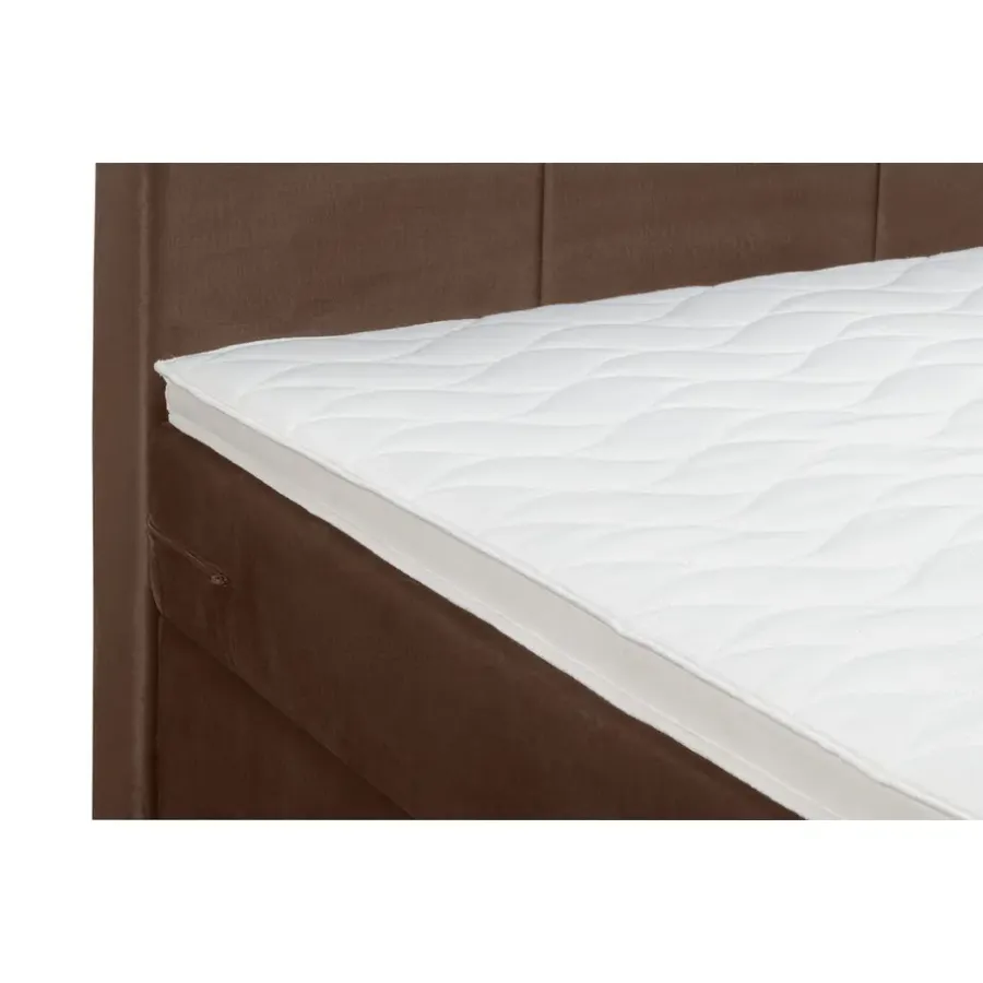 2-Persoons Boxsprings-Leen Bakker Boxspring Liv geblokt - bruin - 160x200 cm - vierkante poot