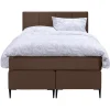 1-Persoons Boxsprings-Leen Bakker Boxspring Liv geblokt - bruin - 120x200 cm - slanke poot