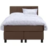 Leen Bakker Boxspring Liv geblokt - bruin - 120x200 cm - vierkante poot