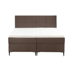 2-Persoons Boxsprings-Leen Bakker Boxspring Liv geblokt - bruin - 180x200 cm - slanke poot