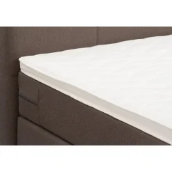 Leen Bakker Boxspring Liv geblokt - donkerbruin - 90x200 cm - slanke poot