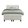 Leen Bakker Boxspring Liv geblokt - ecru - 120x200 cm - vierkante poot