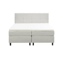 2-Persoons Boxsprings-Leen Bakker Boxspring Liv geblokt - ecru - 180x200 cm - ronde poot