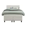 Leen Bakker Boxspring Liv geblokt - ecru - 120x200 cm - ronde poot