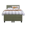 Leen Bakker Boxspring Liv geblokt - groen - 120x200 cm - vierkante poot