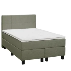 Leen Bakker Boxspring Liv geblokt - groen - 120x200 cm - vierkante poot