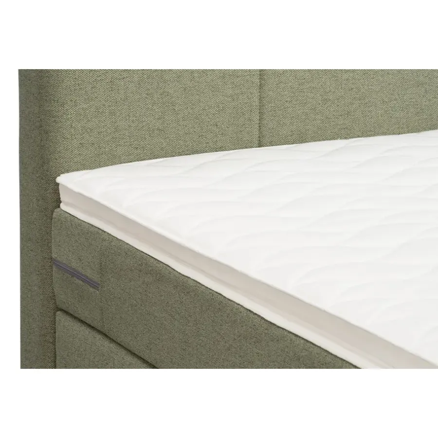 Leen Bakker Boxspring Liv geblokt - groen - 120x200 cm - vierkante poot