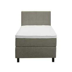 1-Persoons Boxsprings-Leen Bakker Boxspring Liv geblokt - groen - 90x200 cm - ronde poot