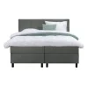 2-Persoons Boxsprings-Leen Bakker Boxspring Liv geblokt - grijs - 160x200 cm - ronde poot