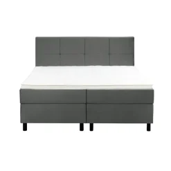 2-Persoons Boxsprings-Leen Bakker Boxspring Liv geblokt - grijs - 160x200 cm - ronde poot