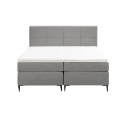 2-Persoons Boxsprings-Leen Bakker Boxspring Liv geblokt - lichtgrijs - 180x200 cm - slanke poot