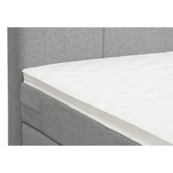 2-Persoons Boxsprings-Leen Bakker Boxspring Liv geblokt - lichtgrijs - 180x200 cm - slanke poot