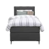 Leen Bakker Boxspring Liv geruit - antraciet - 90x200 cm - slanke poot