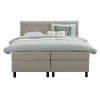 Leen Bakker Boxspring Liv geruit - beige - 160x200 cm - ronde poot