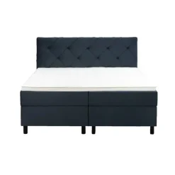 2-Persoons Boxsprings-Leen Bakker Boxspring Liv geruit - blauw - 160x200 cm - ronde poot