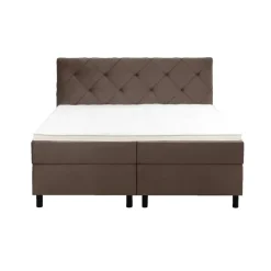 2-Persoons Boxsprings-Leen Bakker Boxspring Liv geruit - bruin - 160x200 cm - ronde poot