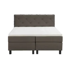 2-Persoons Boxsprings-Leen Bakker Boxspring Liv geruit - donkerbruin - 160x200 cm - vierkante poot
