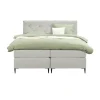 2-Persoons Boxsprings-Leen Bakker Boxspring Liv geruit - ecru - 160x200 cm - slanke poot