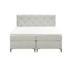 2-Persoons Boxsprings-Leen Bakker Boxspring Liv geruit - ecru - 160x200 cm - slanke poot