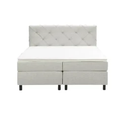 2-Persoons Boxsprings-Leen Bakker Boxspring Liv geruit - ecru - 180x200 cm - ronde poot