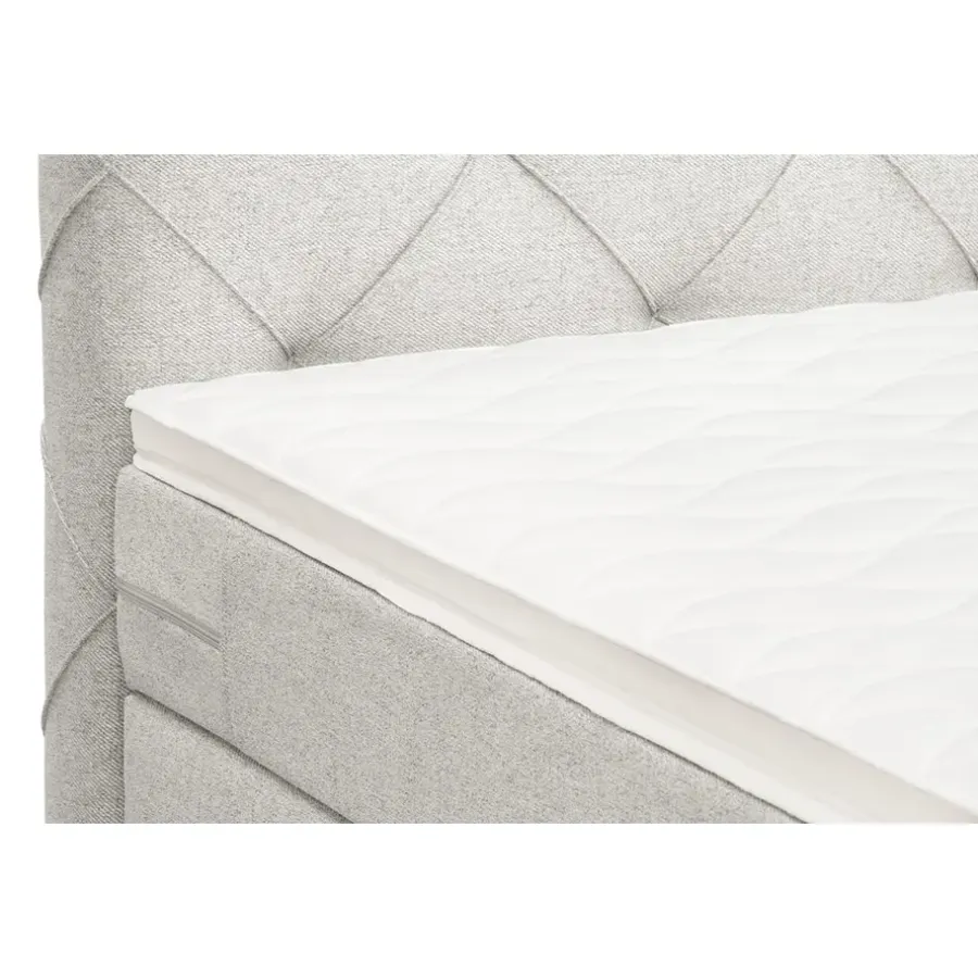 1-Persoons Boxsprings-Leen Bakker Boxspring Liv geruit - ecru - 120x200 cm - slanke poot
