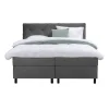 2-Persoons Boxsprings-Leen Bakker Boxspring Liv geruit - grijs - 180x200 cm - ronde poot