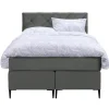 1-Persoons Boxsprings-Leen Bakker Boxspring Liv geruit - grijs - 120x200 cm - slanke poot