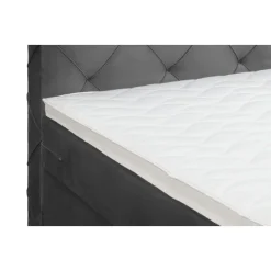 1-Persoons Boxsprings-Leen Bakker Boxspring Liv geruit - grijs - 120x200 cm - slanke poot