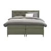 Leen Bakker Boxspring Liv geruit - groen - 180x200 cm - slanke poot