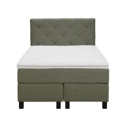 Leen Bakker Boxspring Liv geruit - groen - 120x200 cm - vierkante poot