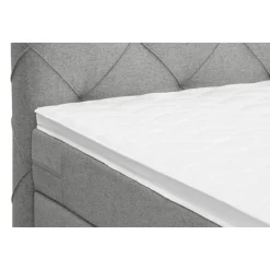 2-Persoons Boxsprings-Leen Bakker Boxspring Liv geruit - lichtgrijs - 160x200 cm - vierkante poot