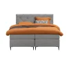 Leen Bakker Boxspring Liv geruit - lichtgrijs - 160x200 cm - slanke poot