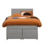 1-Persoons Boxsprings-Leen Bakker Boxspring met opbergruimte Liv egaal - lichtgrijs - 120x200 cm