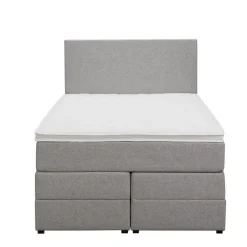1-Persoons Boxsprings-Leen Bakker Boxspring met opbergruimte Liv egaal - lichtgrijs - 120x200 cm