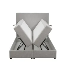 1-Persoons Boxsprings-Leen Bakker Boxspring met opbergruimte Liv egaal - lichtgrijs - 120x200 cm