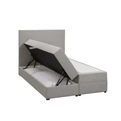 1-Persoons Boxsprings-Leen Bakker Boxspring met opbergruimte Liv egaal - lichtgrijs - 120x200 cm