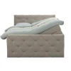 2-Persoons Boxsprings-Leen Bakker Boxspring met opbergruimte en voetbord Liv geruit - beige - 180x200cm