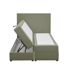 Leen Bakker Boxspring met opbergruimte Liv egaal - groen - 120x200 cm