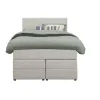 Leen Bakker Boxspring met opbergruimte Liv geblokt - ecru - 120x200 cm