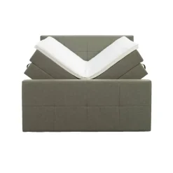 Leen Bakker Boxspring met opbergruimte en voetbord Liv geblokt - groen - 160x200cm